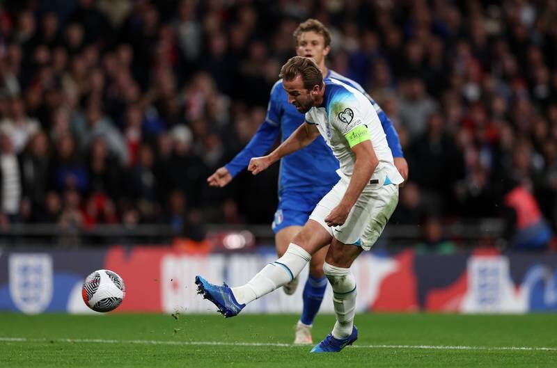 Harry Kane took his record England goals tally to 61 with a double against Italy. Getty