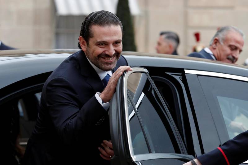 Saad Hariri arrives for a meeting with French president Emmanuel Macron at the Elysee Palace in Paris on November 18, 2017. Benoit Tessier / Reuters