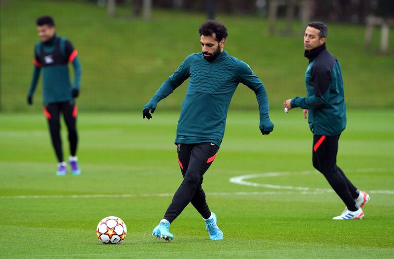 Liverpool's Mohamed Salah during training ahead of their Champions League clash against Benfica. PA