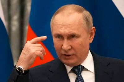 Mr Putin said proposals put forward by the French leader during their discussion could form a basis for moving forwards. The crisis was sparked by Russia's massing of troops on its border with Ukraine. EPA