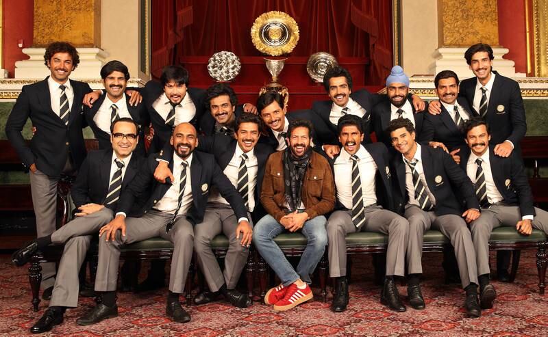 Director Kabir Khan, centre, with the cast of '83'. The Bollywood film retells the story of India's historic win at the 1983 Cricket World Cup. All photos: Reliance Entertainment