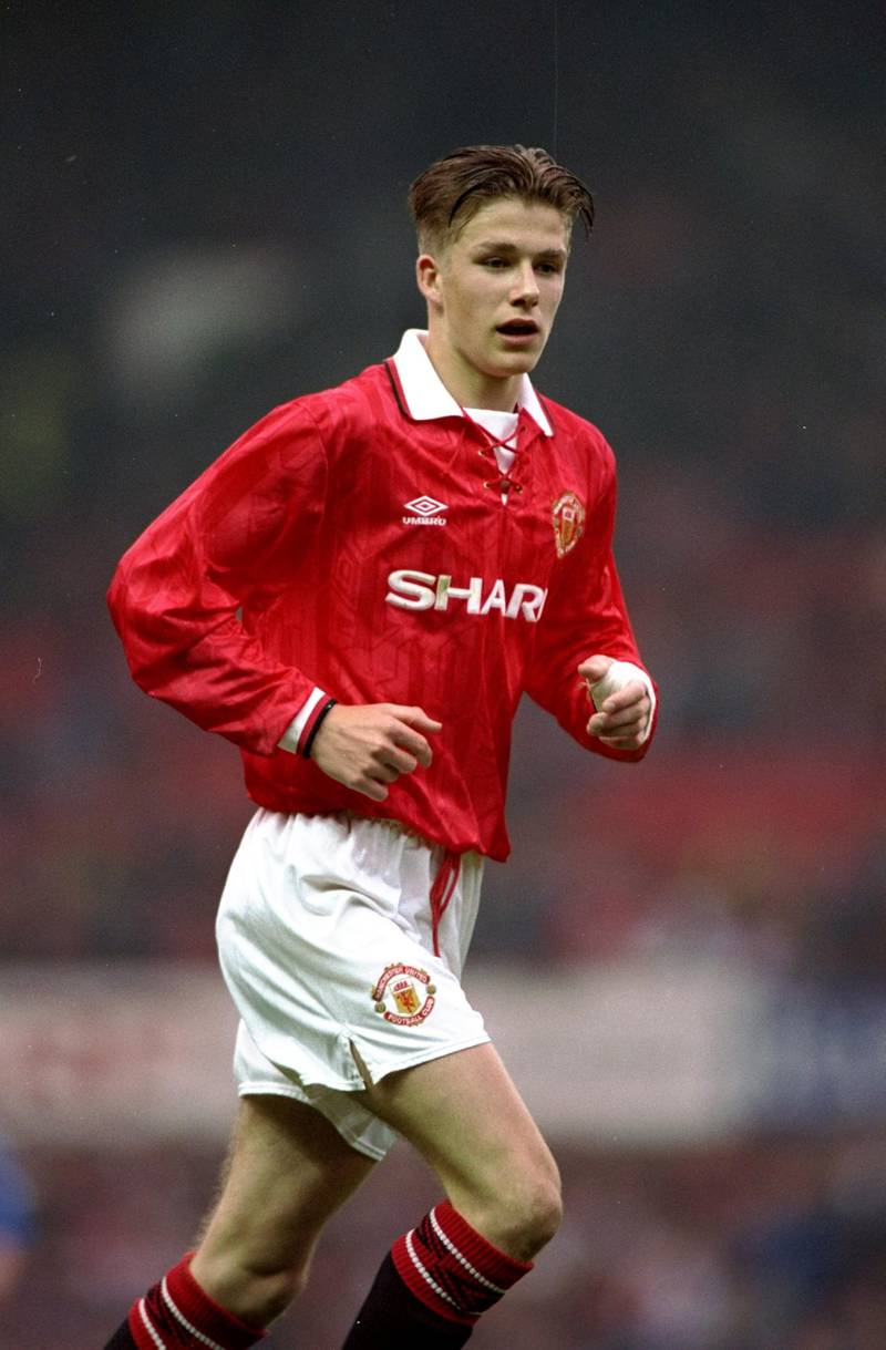 10 May 1993:  David Beckham of Manchester United Youth in action during a match.  \ Mandatory Credit: Shaun  Botterill/Allsport