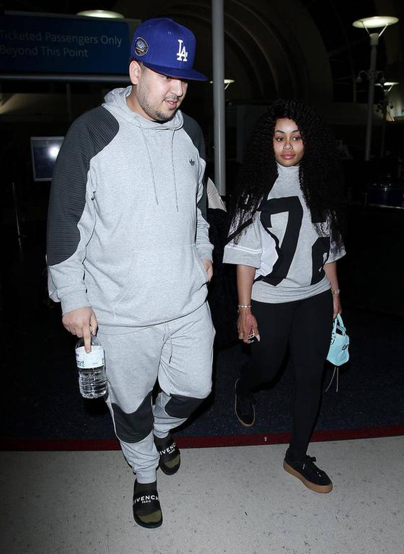 Rob Kardashian with his former fiancee, Blac Chyna. The pair fought publicly over their daughter, Dream. Broadimage/REX/Shutterstock