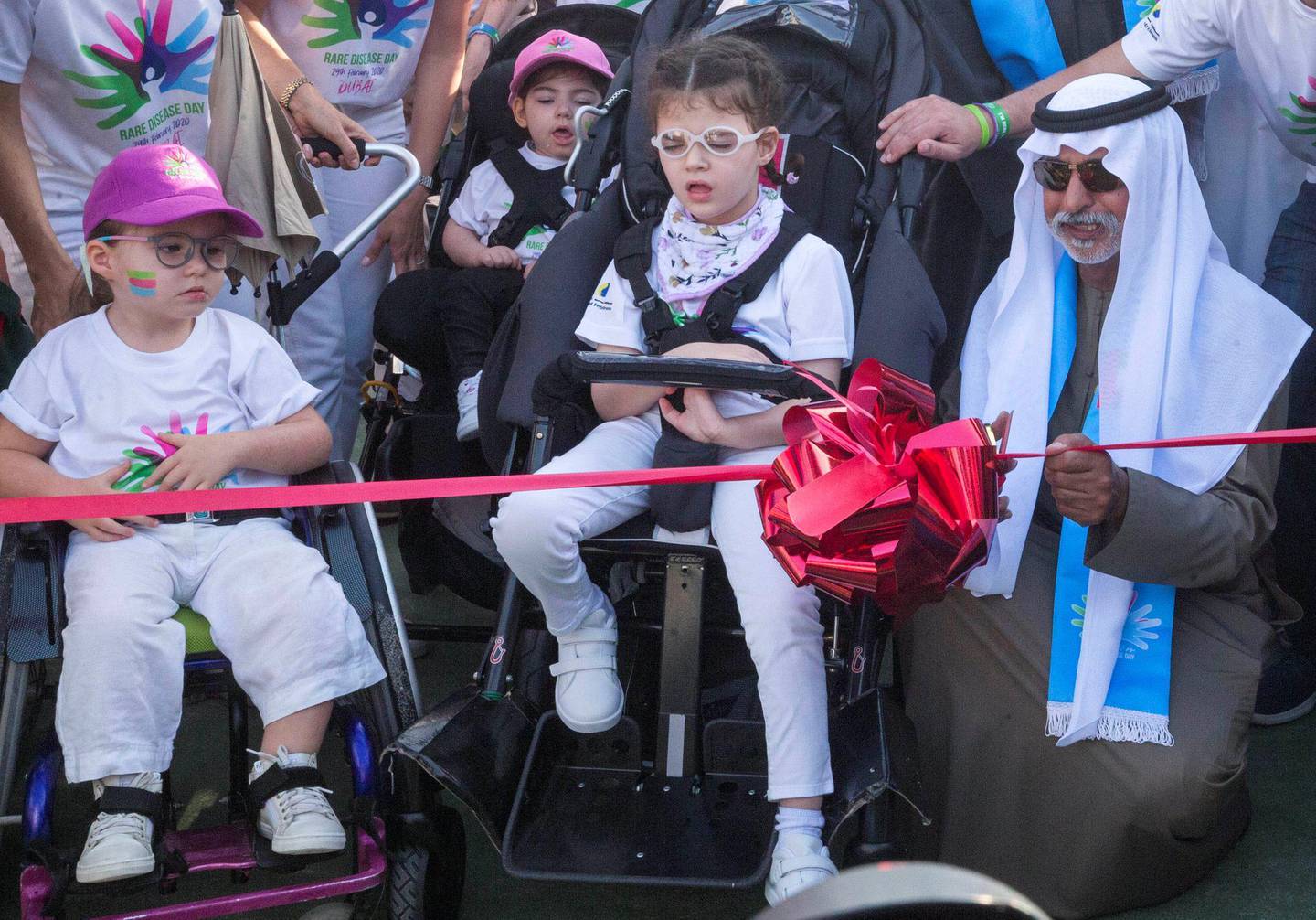 Dubai, United Arab Emirates- Sheikh Mubarak Al Nahyan opening the walkathon at the Rare Disease Walkathon at Kite Beach, Dubai.  Ruel Pableo for The National