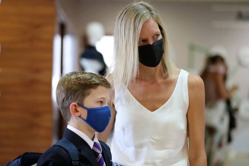 Children over the age of six must wear masks at school in Dubai. Chris Whiteoak / The National