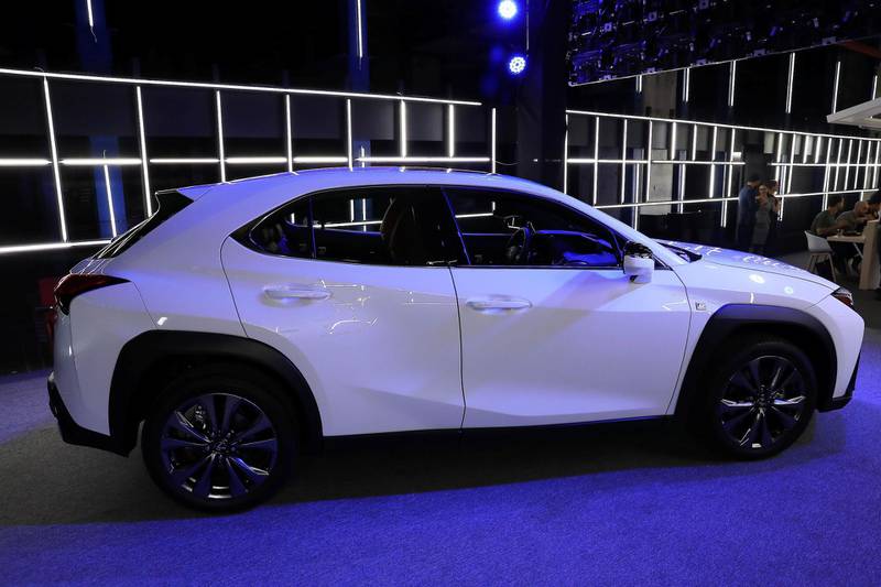 DUBAI , UNITED ARAB EMIRATES , December 8  ��� 2018 :- Exterior view of the new Lexus UX crossover SUV launched at the Emirates Financial Tower in Dubai. ( Pawan Singh / The National ) For Weekend. Story by Adam Workman
