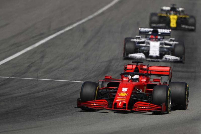 Ferrari's Sebastian Vettel on his way to a seventh-place finish. AFP