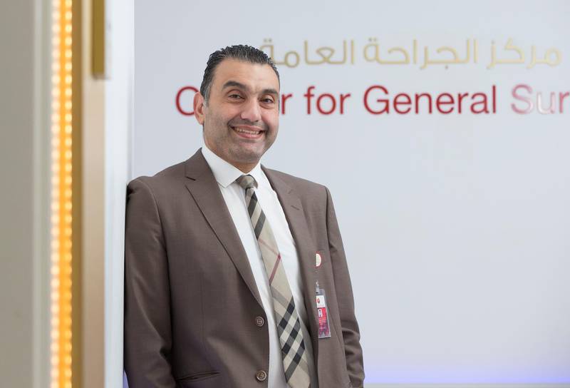 Ajman, United Arab Emirates - Dr. Tamer Abbas Saafan, a bariatric surgeon still smelll differently despite recovering from covid-19 nine months ago.  Leslie Pableo for The National