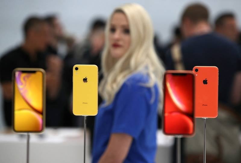 The iPhone XR was slightly cheaper than the XS and came with a 6.1-inch screen. AFP
