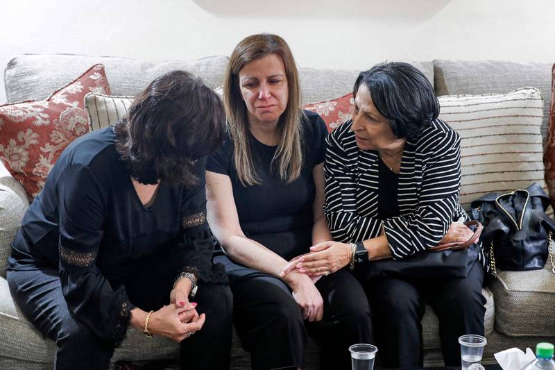 Relatives and friends gather in mourning at the family home of  Abu Akleh. AFP