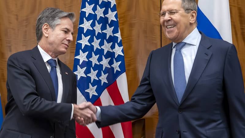 An image that illustrates this article Blinken warns of 'critical moment' as he meets Russia's Lavrov for Ukraine talks