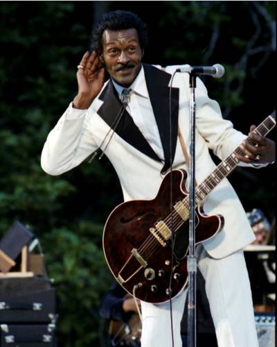 Rock legend Chuck Berry performing for president Carter on the South Lawn of the White House. Photo: Jimmy Carter Presidential Library