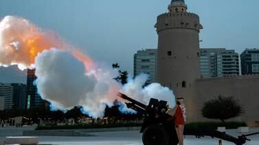 An image that illustrates this article Eid Al Fitr cannons fired to mark the end of the holy month