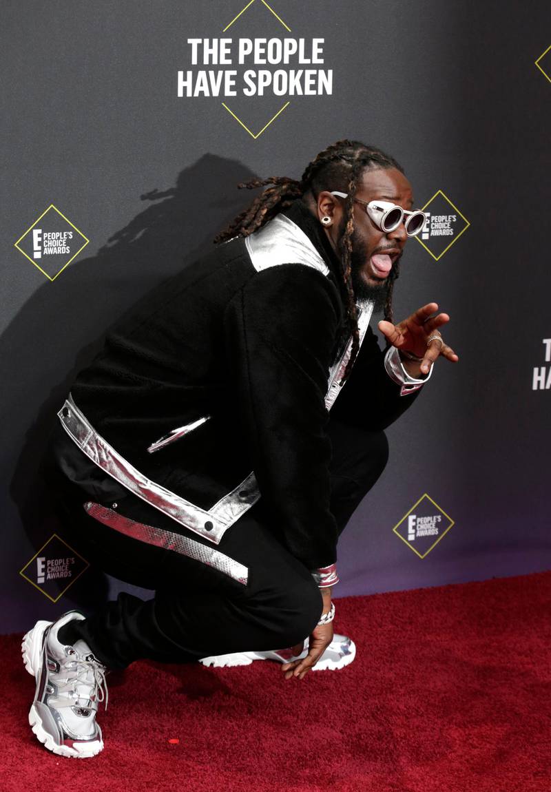 T-Pain arrives at the 2019 People's Choice Awards in Santa Monica, California, on Sunday, November 10, 2019. Reuters