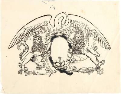  Mercury's preliminary drawings for the Queen logo, 1972-1973