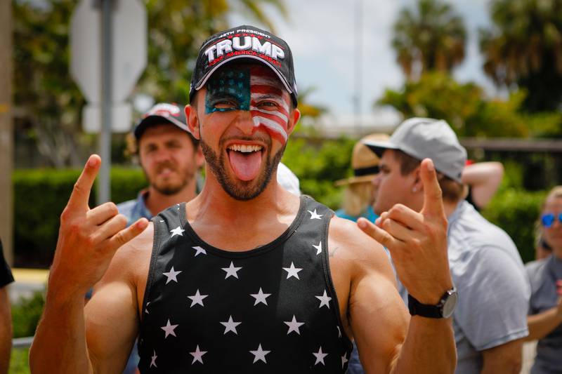A Trump supporters in Sarasota shows his Maga pride. Getty Images / AFP
