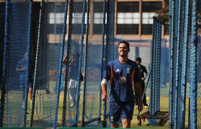 In this file photo Australian cricketer Shaun Tait walks out of the nets during a training session at the National Cricket Academy (NCA) in Bangalore on February 12, 2011. Dibyangshu Sarkar / AFP