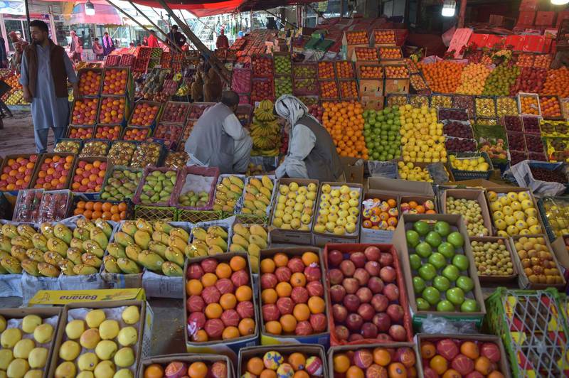 Fruit vendors wait for customers ahead of the Eid al-Fitr festival, which marks the end of Islamic holy month of Ramadan, at a market in Kabul. AFP