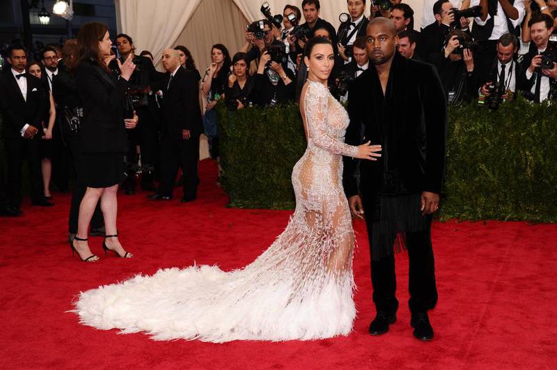 Kim Kardashian wore Roberto Cavalli. AP
