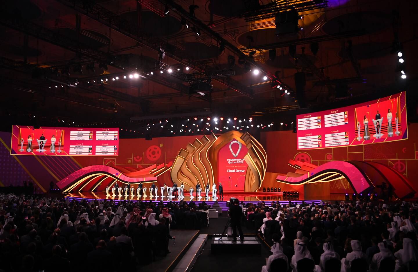The draw for the 2022 Fifa World Cup in Qatar on April 1 in Doha. Photos: Getty Images
