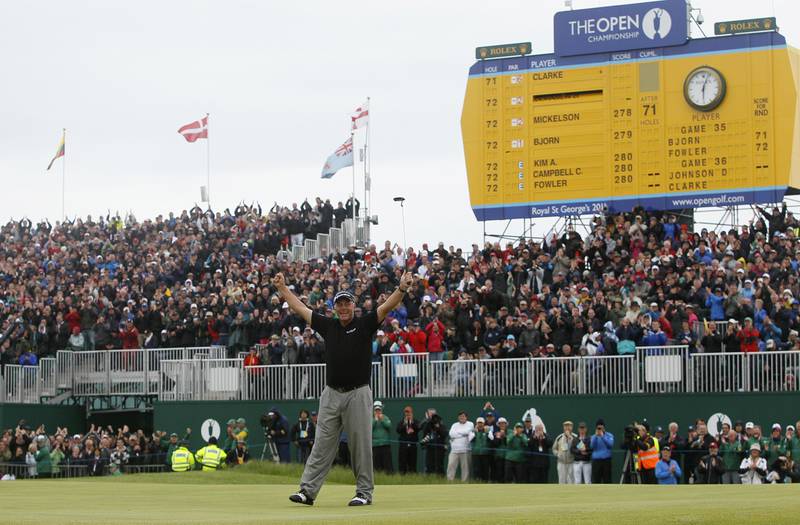 2011: Darren Clarke (Northern Ireland) finished -5 par, three strokes ahead of Dustin Johnson and Phil Mickelson at Royal St George's. AP