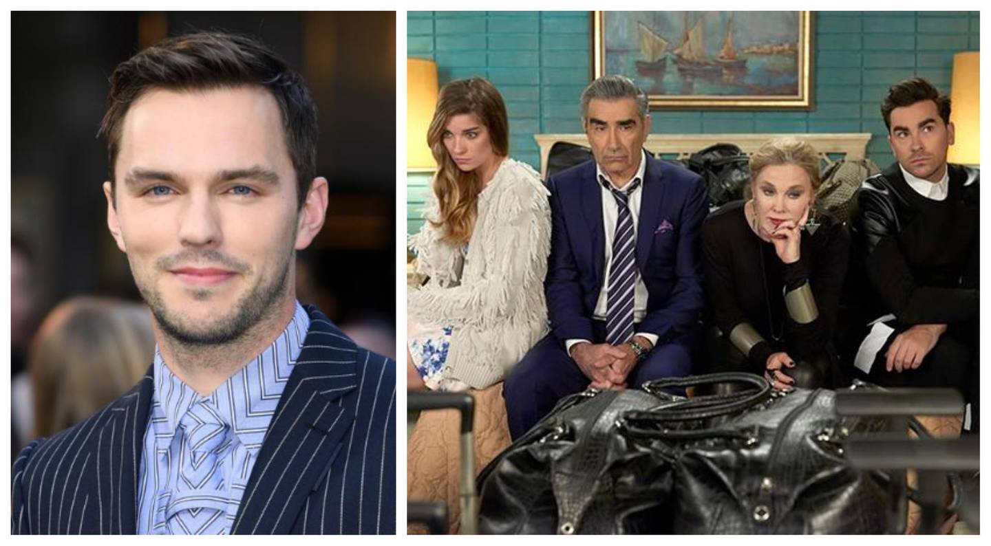 British actor Nicholas Hoult's binge-watch recommendation is the award-winning comedy 'Schitt's Creek'. Getty Images, Lionsgate Television