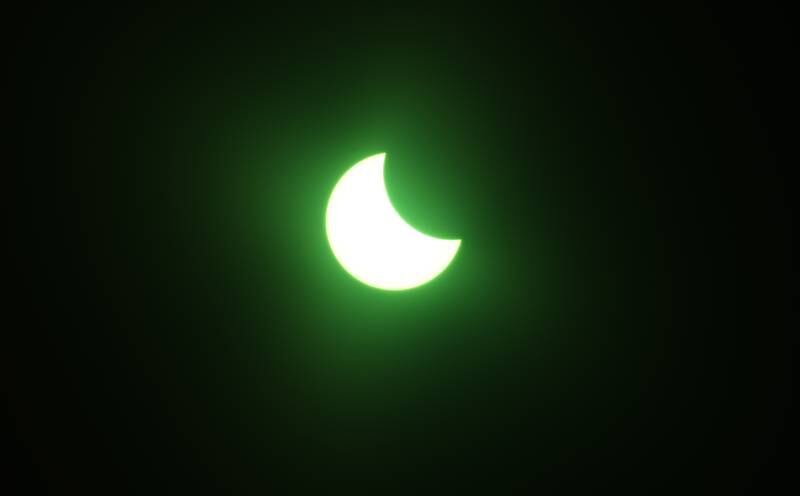 A partial solar eclipse as seen from Al Thuraya Astronomy Centre in Dubai. EPA