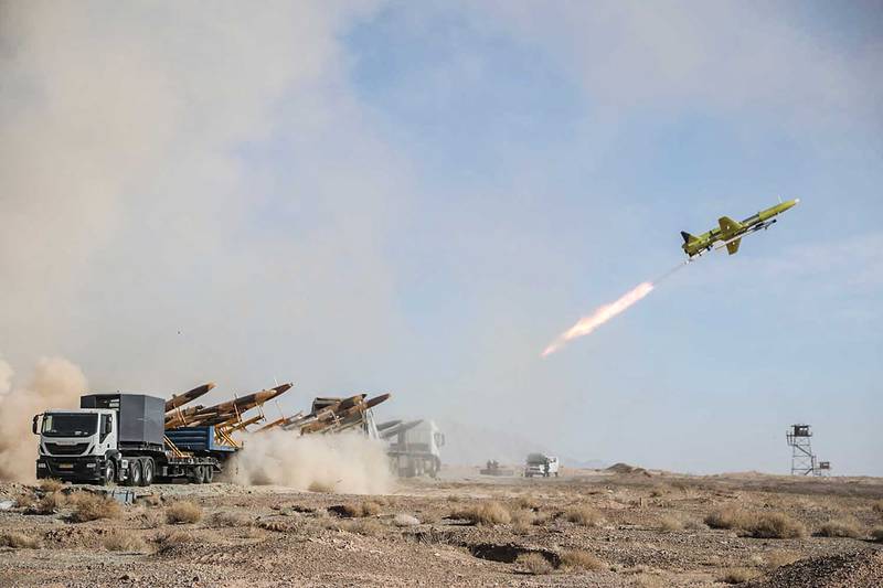 The Iranian army launches a drone-carrying missile during a drill in January last year. AFP