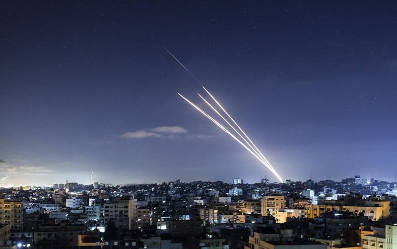 Rockets are launched towards Israel from Gaza city. AFP