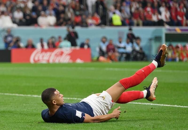 Kylian Mbappe after a missed chance. Getty