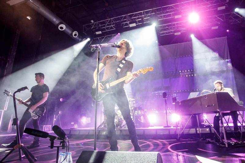 BARCELONA, SPAIN - FEBRUARY 13:  Paul Wilson, Gary Lightbody and Johnny McDaid of Snow Patrol perform in concert at Razzmatazz on February 13, 2019 in Barcelona, Spain.  (Photo by Xavi Torrent/Redferns)