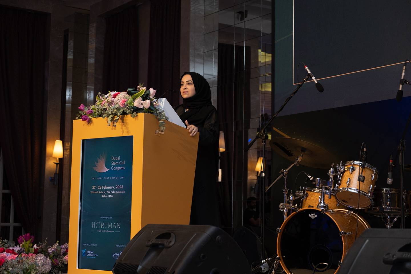 Dr Fatma AlHashimi, director of Hortman Stem Cell Laboratory in Dubai, speaks at the first stem cell congress in Dubai. Hortman Stem Cell Laboratory