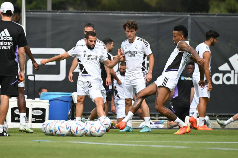 Real Madrid players including Eder Militao training at UCLA (University of California) in Los Angeles. AFP