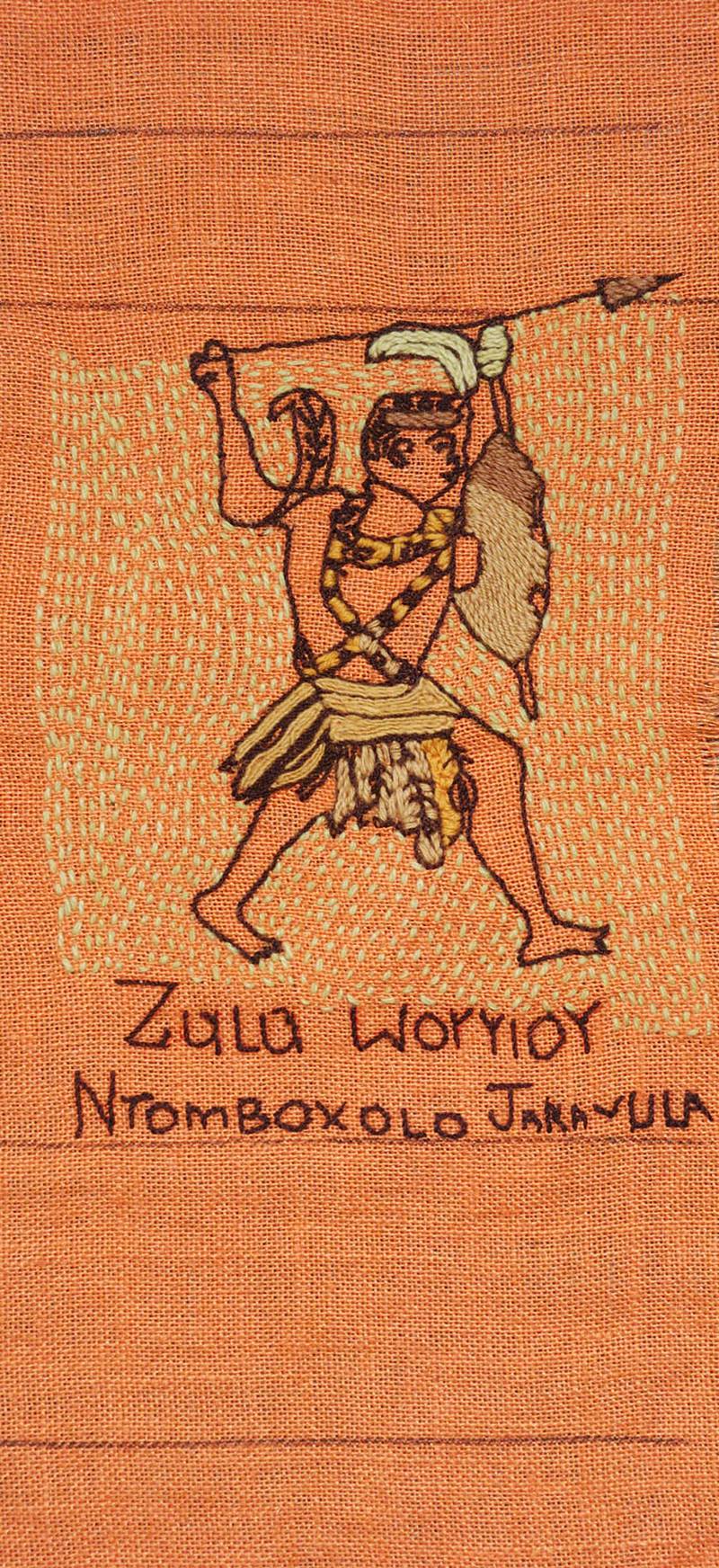 An image of a Zulu warrior by Ntomboxolo Jaravula.