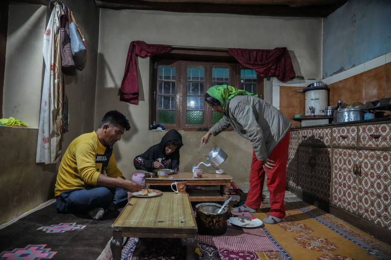A family meal in Leh.