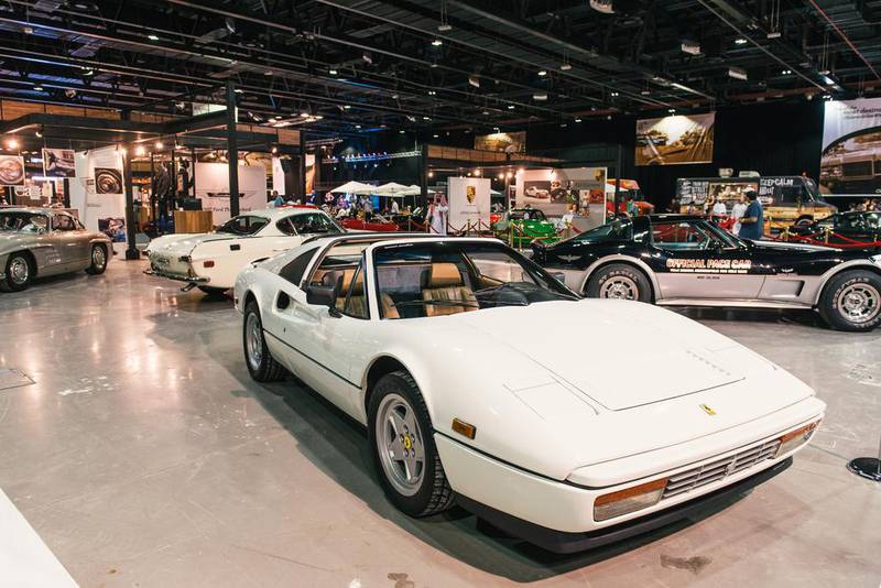 A 1986 Ferrari 328 on display at the opening night of the Dubai International Motor Show. Alex Atack for The National
