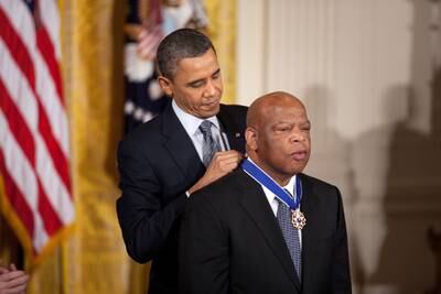 Awarding the Presidential Medal of Freedom to Congressman John Lewis in 2011. The veteran politician died in 2020.  Photo: The National Archives