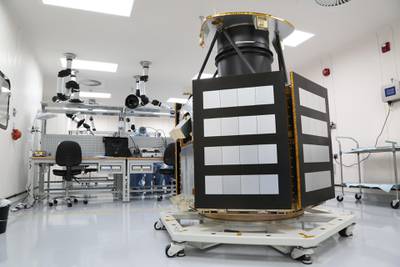 January 6, 2015- Provided photo of the the completed engineering model for KhalifaSatCourtesy The Mohammed bin Rashid Space Centre *** Local Caption ***  R03A3336.jpg