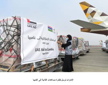 The UAE sent aid to Gambia to help the country tackle the Covid-19 pandemic. Wam