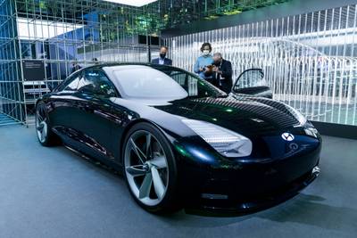 A Hyundai Prophecy concept car on display. Getty Images