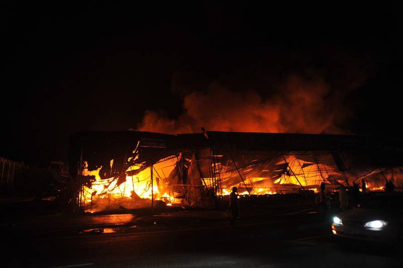 A massive fire that broke out on Saturday evening damaged a number of shops at the Souq Al Jumaa (Friday Market) in Masafi, Fujairah.