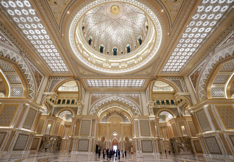 The interior of Qasr Al Watan in Abu Dhabi, one of the UAE's cultural landmarks. Chris Whiteoak / The National