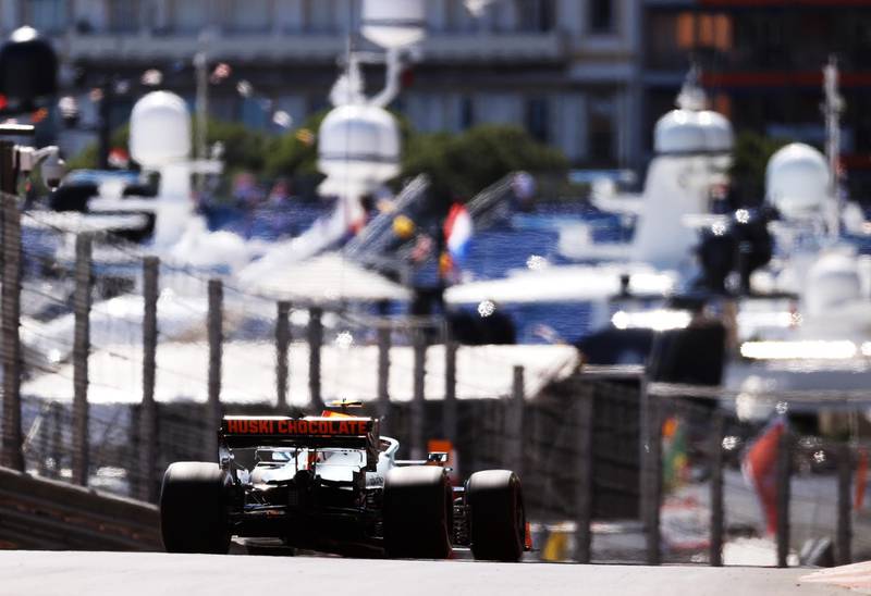 Lando Norris of McLaren during practice ahead for the Monaco Grand Prix in Monte Carlo. Getty
