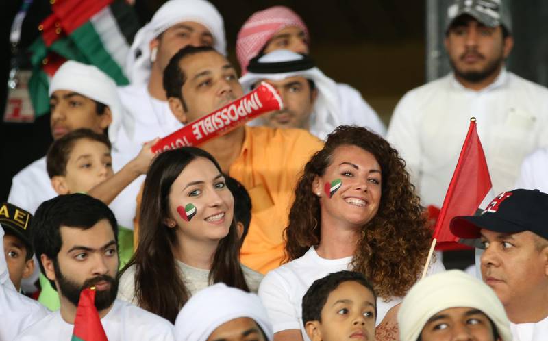 Fans attend the match between UAE and Bahrain. EPA