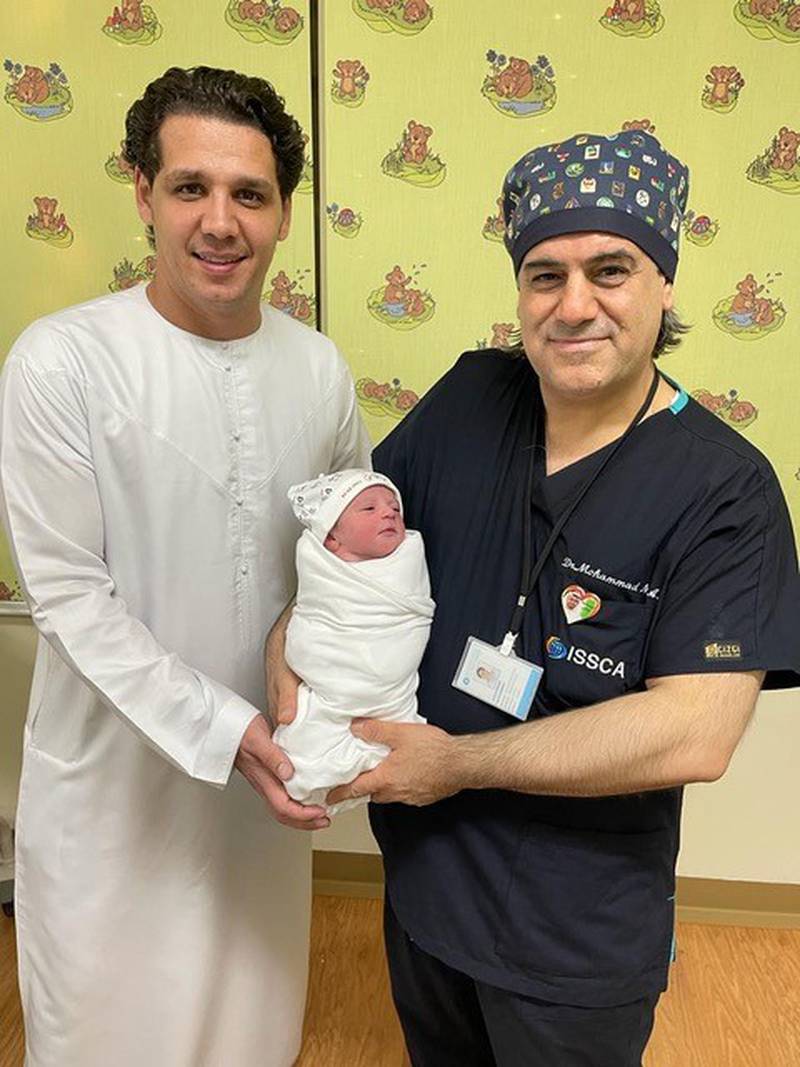 Baby Almas was born at NMC Royal Hospital Sharjah through Caesarean section at 38 weeks of gestation and weighed a healthy 3.5kg. Photo: NMC Royal Hospital Sharjah