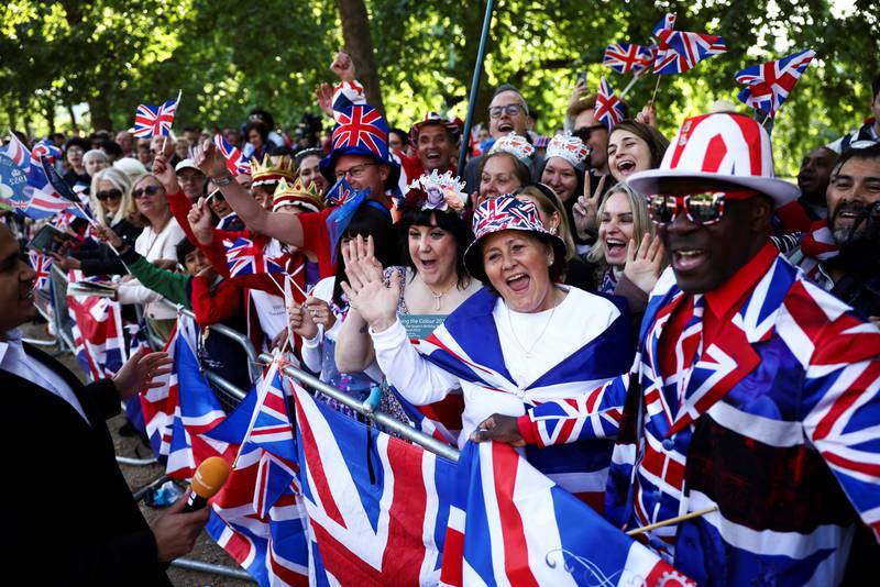 Jubilant crowds in London. Reuters