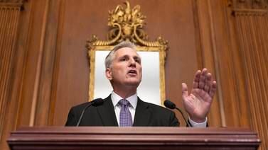 House Speaker Kevin McCarthy holds a news conference at the Capitol. EPA