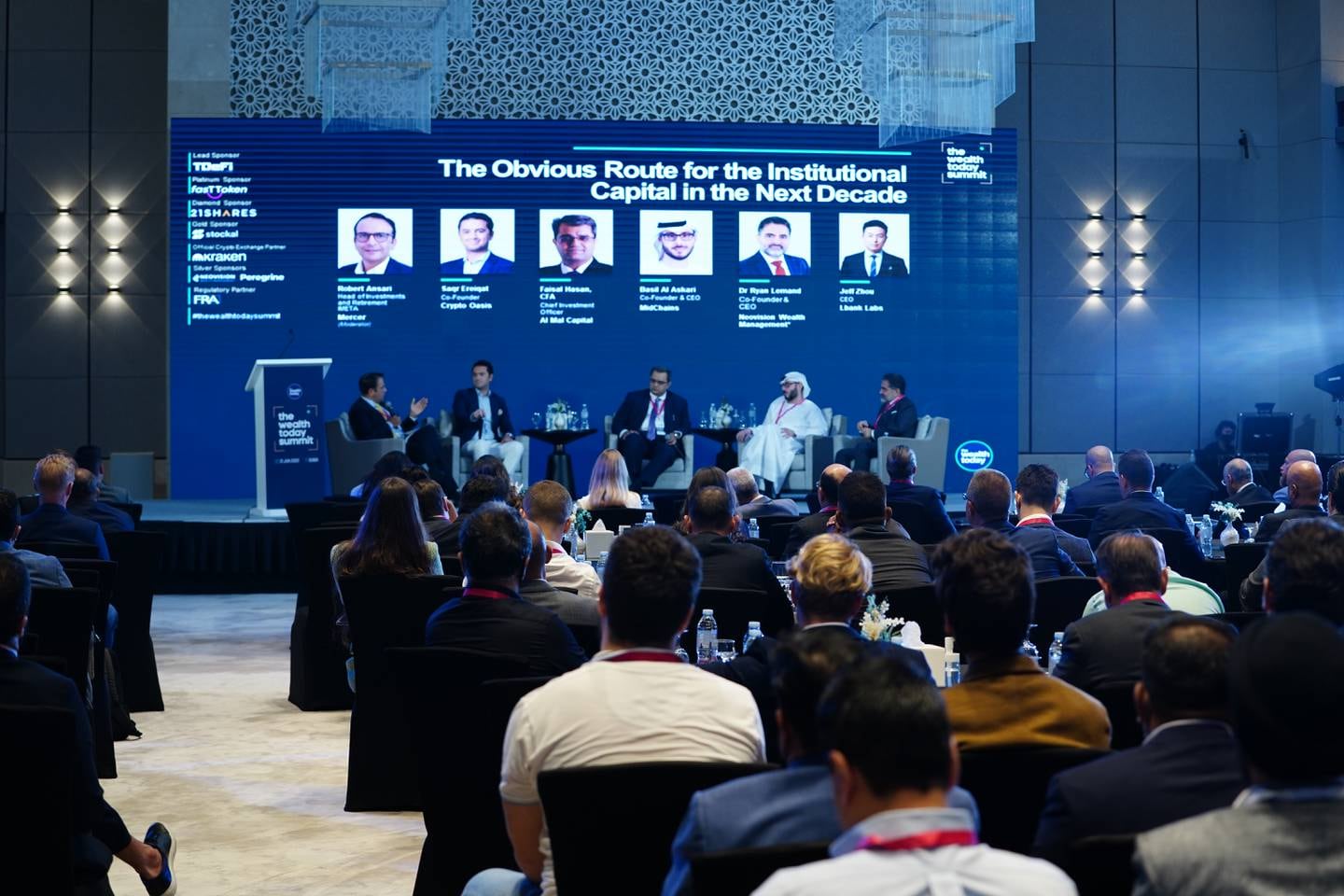 Delegates and guests listen to a panel discussion at the Wealth Today Summit in Dubai on Tuesday. Photo: Wealth Today