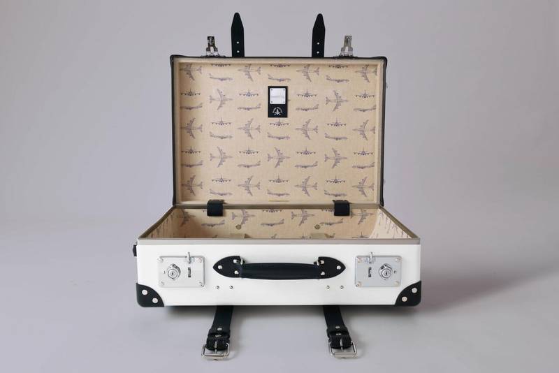 The BOAC Speedbird suitcase contains a fragment of a retired jumbo jet and retails for £1,935. Courtesy British Airways