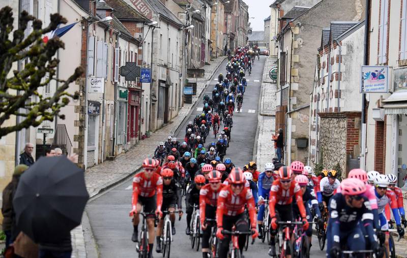 The peloton during Stage 3,  between Chalette-sur-Loing and La Chatre, of the Paris-Nice cycling race stage, on Tuesday, March 10. AFP
